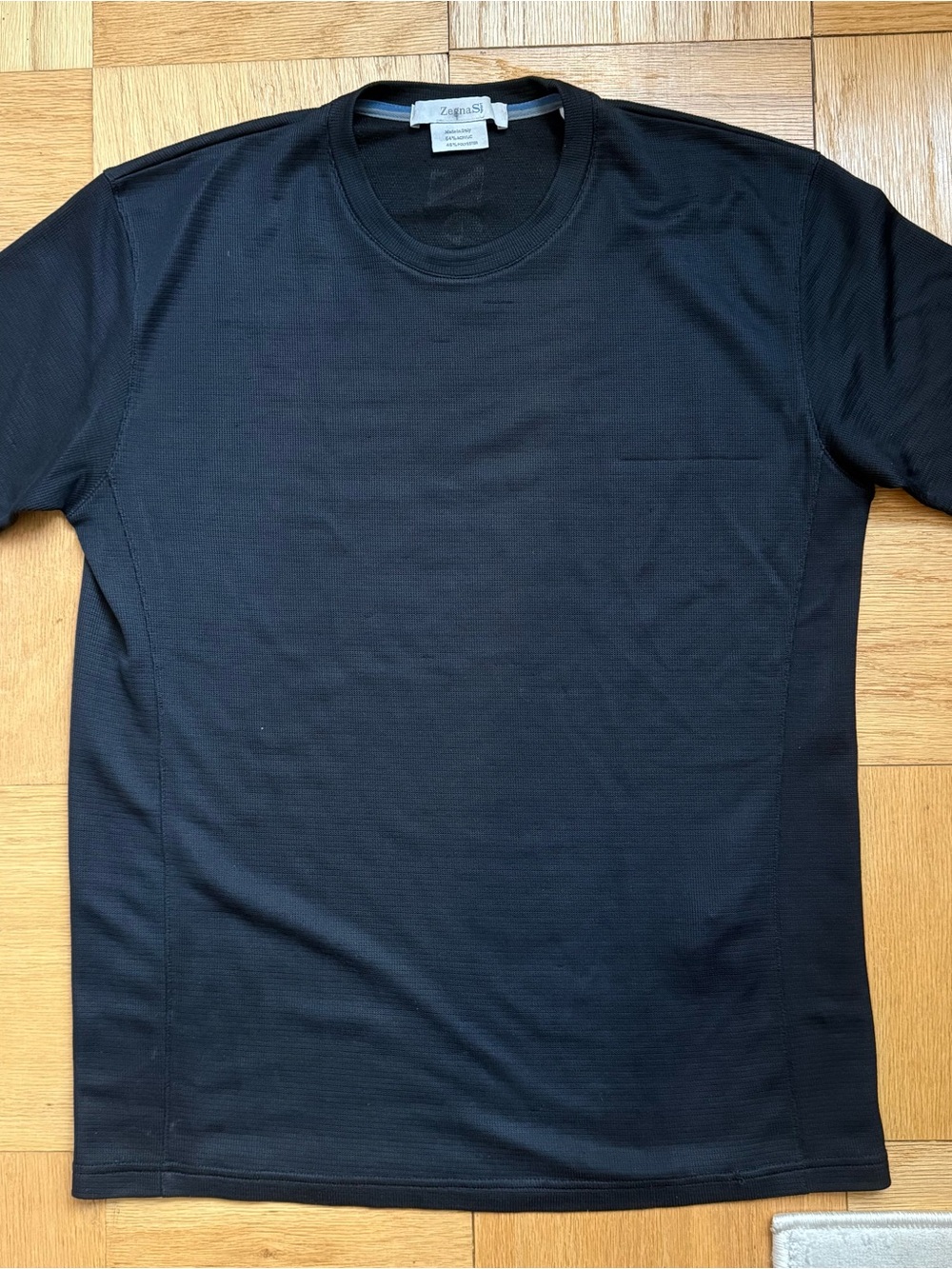 Zegna Sport Men's Black Crew Neck T-Shirt Size Small 39” Chest - Vintage